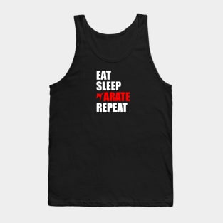 eat sleep karate repeat Tank Top